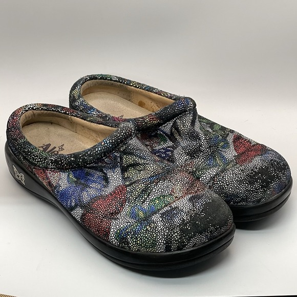 Alegria Shoes - Alegria KAY-389 Leather Clogs Size 40 US 9 Slip Resistant Multicolor